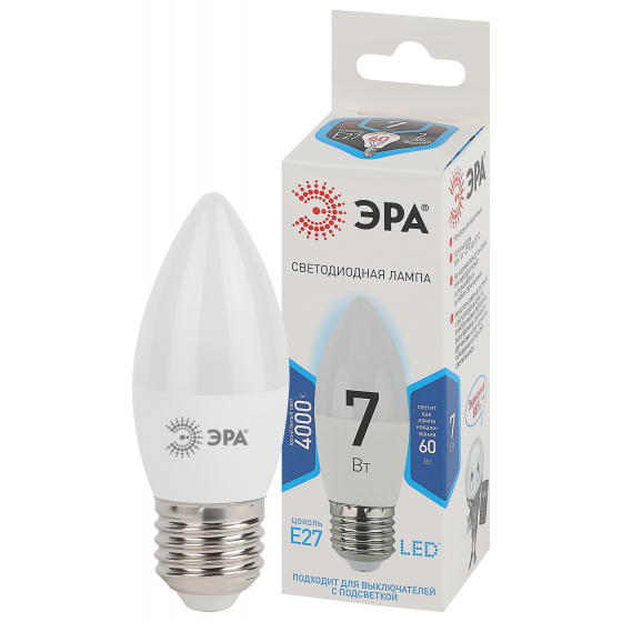 Лампа светодиодная Эра STD LED B35-7w-840-E27 нейтральная купить,0