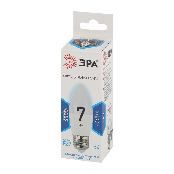 Лампа светодиодная Эра STD LED B35-7w-840-E27 нейтральная купить,0