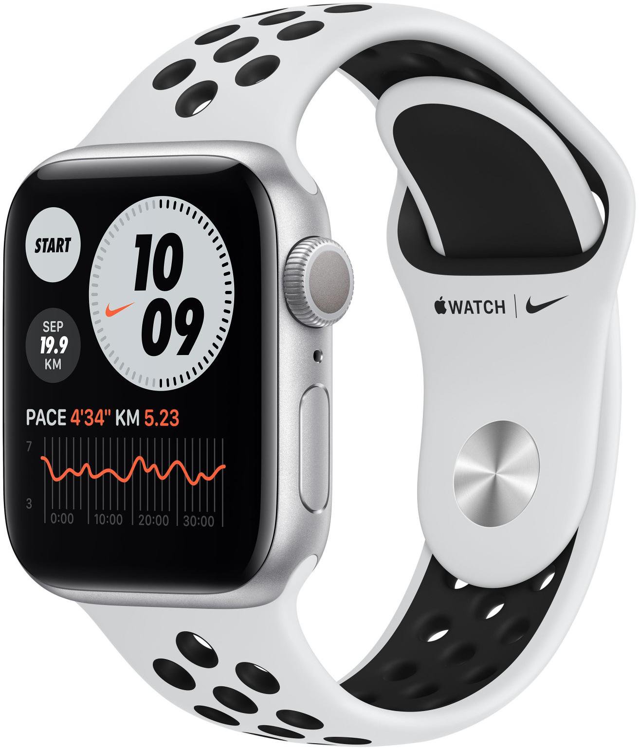 Смарт-часы Apple Watch Series 6 40mm M00T3 Nike Sport Band Silver-Black купить,NaN