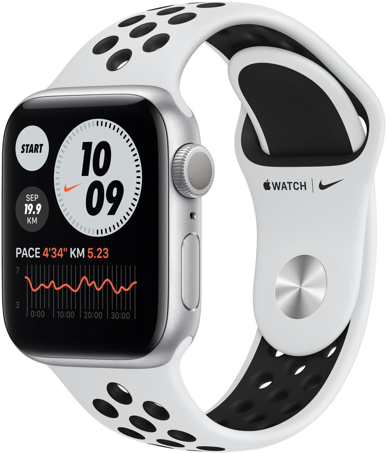 Смарт-часы Apple Watch Series 6 40mm M00T3 Nike Sport Band Silver-Black купить,NaN