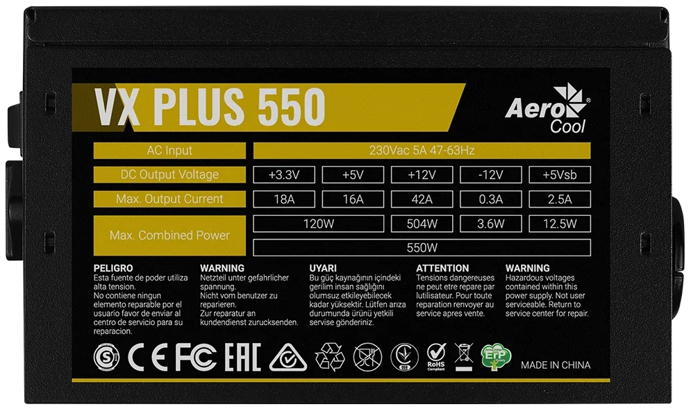 Блок питания Aerocool VX PLUS 550 ACPN-VS55NEY.11 купить,NaN