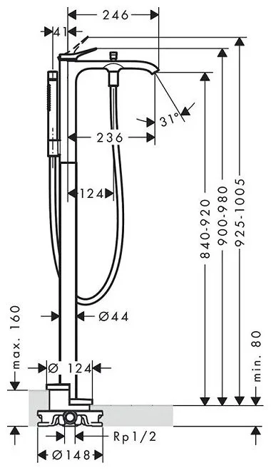 Смеситель Hansgrohe Vivenis 75445670 черный