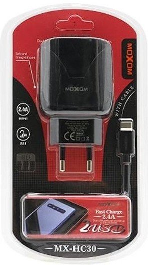 Зарядное устройство Moxom MX-HC30 USB Type-C черное купить,NaN