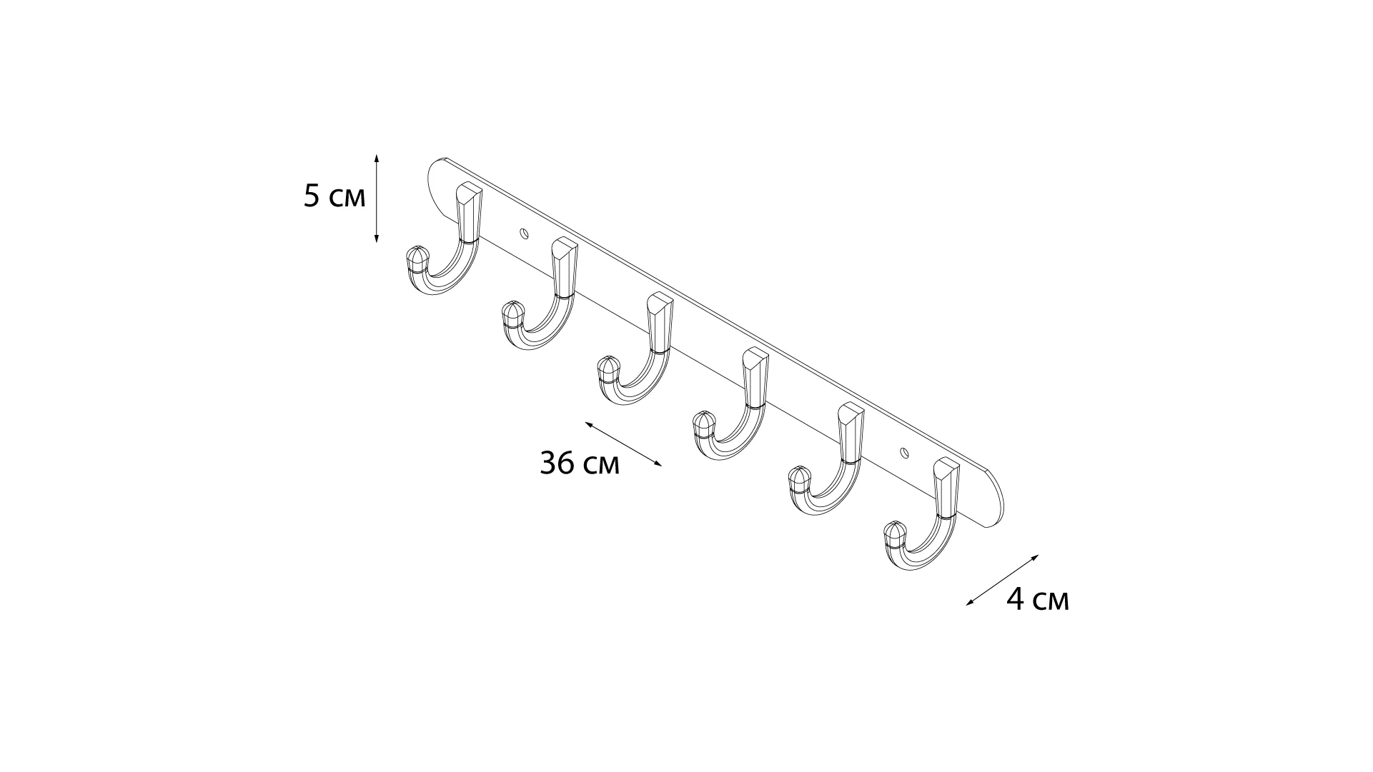 Планка Fixsen FX-1716 5х36х4см хром