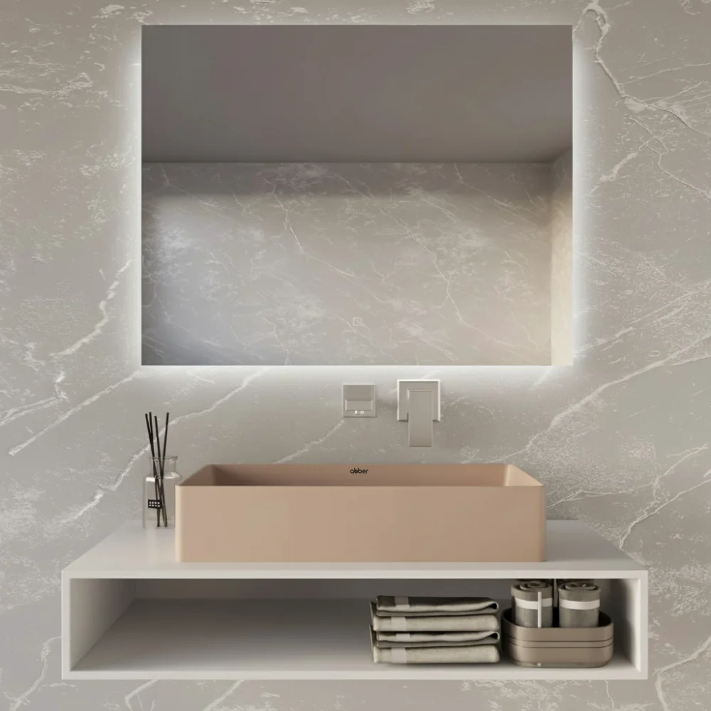 Раковина Abber Rechteck AC2220MK 60x36x13см хаки матовая