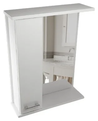 Шкаф зеркальный Water World 100х17х70см белый купить,NaN