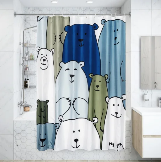Шторка для ванной Fixsen Bear FX-2503 180x200см мультиколор купить,NaN
