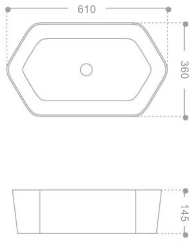 Раковина Abber Rechteck AC2223 61x36x14.5см белая