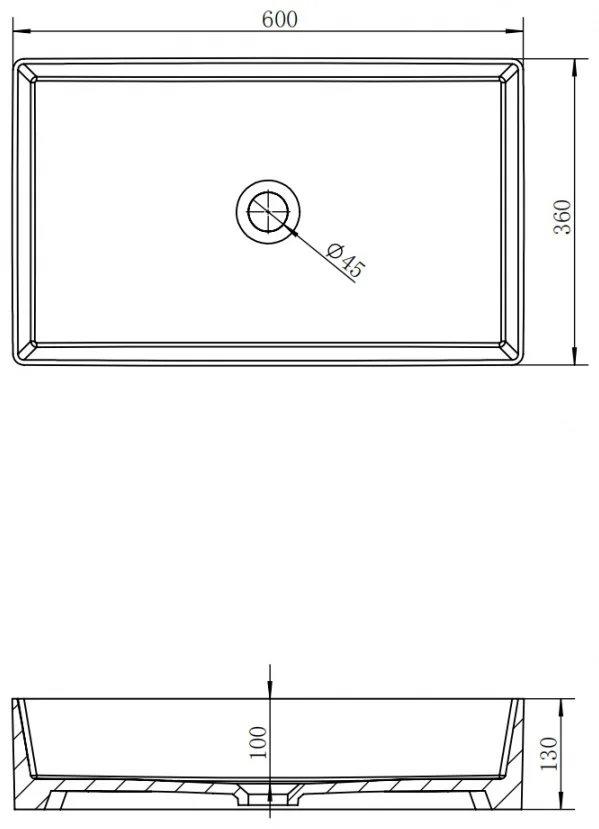 Раковина Abber Rechteck AC2220 60x36x13см белая
