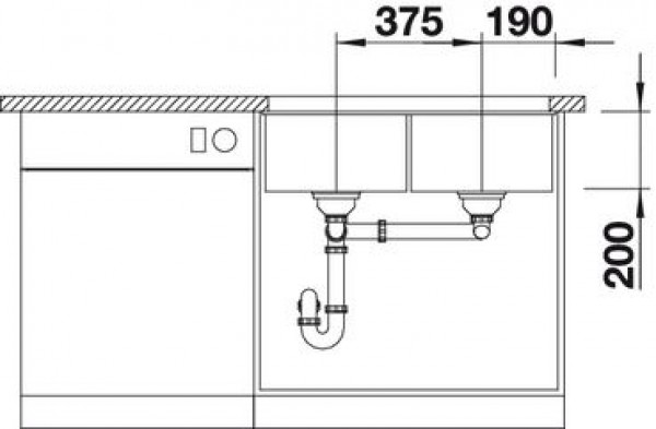 Кухонная мойка Blanco Subline 350/350-U 523574 черная купить,NaN