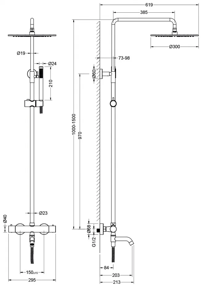 Душевая стойка Timo Saona SX-2380/18 черное золото купить,NaN