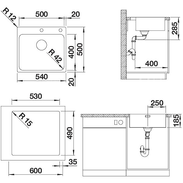 Кухонная мойка Blanco Solis 500-IF/A 526124 серебристая