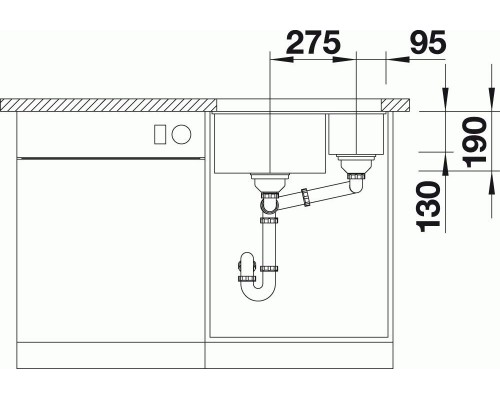 Кухонная мойка Blanco Subline 340/160-U LH 523552 белая купить,368122