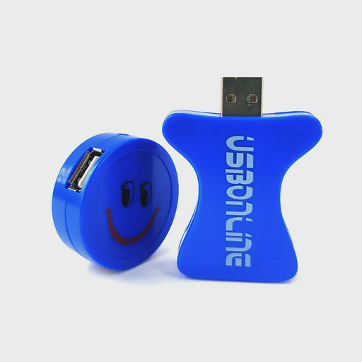 USB 3P HUB+CR UsbOnline PP0018 синий