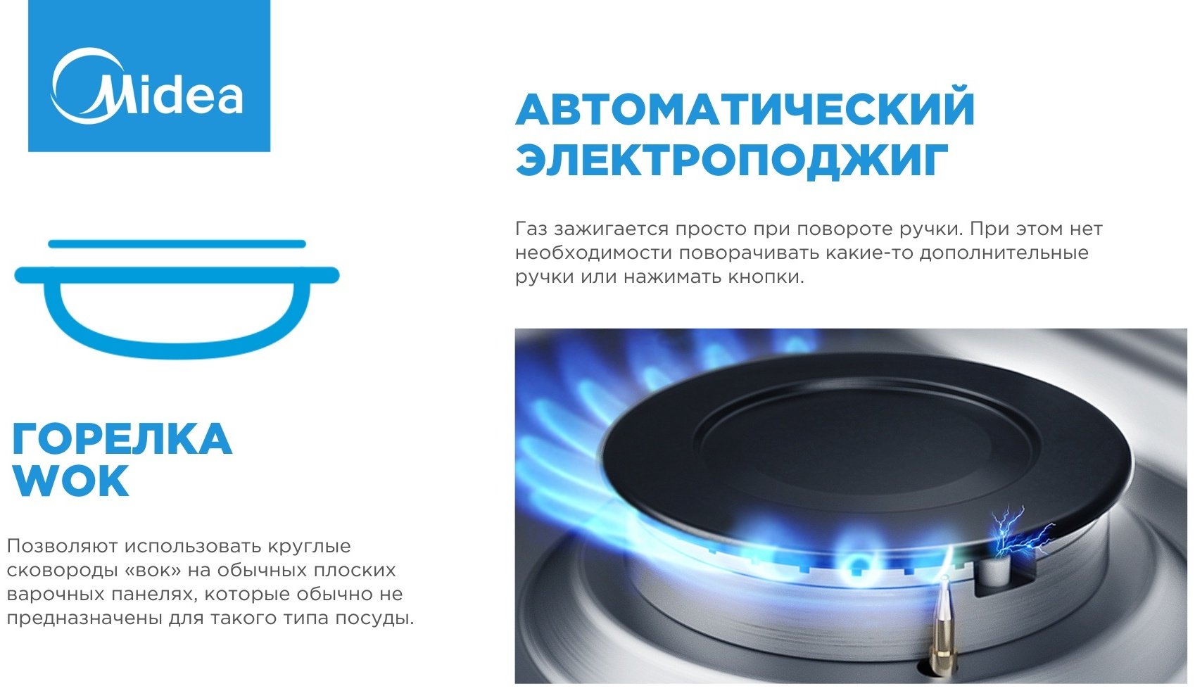 Варочная поверхность Midea MG684TG B черный - ForteMarket Варочная поверхность Midea MG684TG B черный купить,0