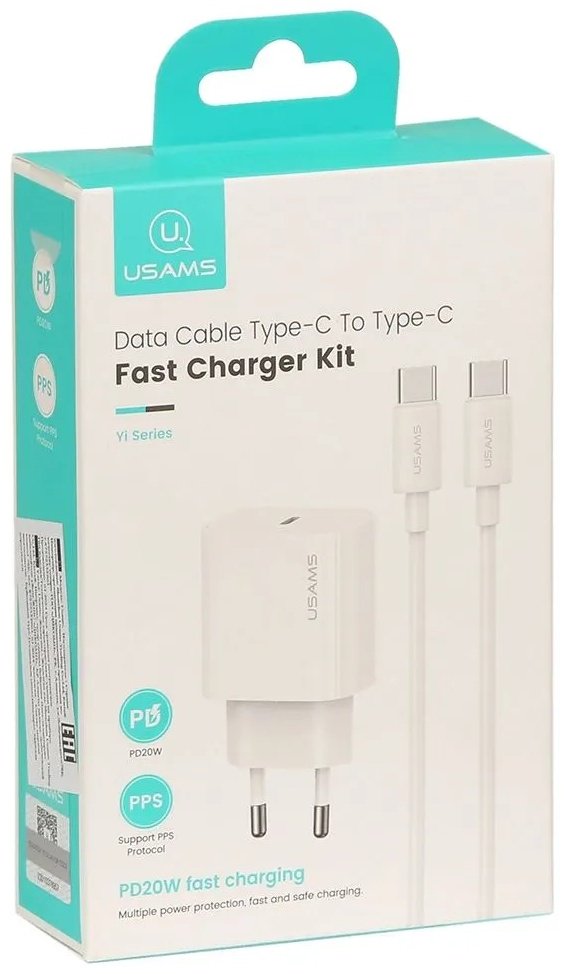 Зарядное устройство Usams OYXLTZ01 USB Type-C белый купить,0