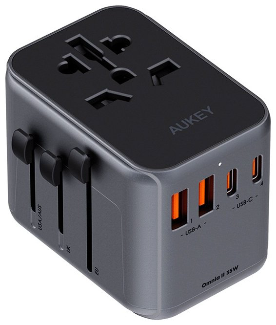 Зарядное устройство Aukey PA-TA07 USB Type-C, USB черный купить,NaN