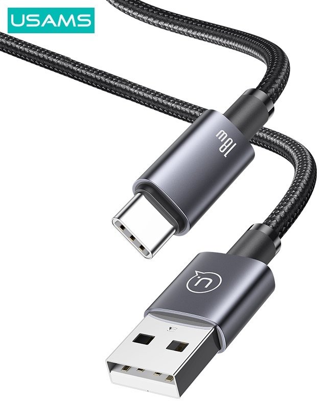 Кабель Usams USB 2.0 (F), USB TypeC (M) черный купить,0