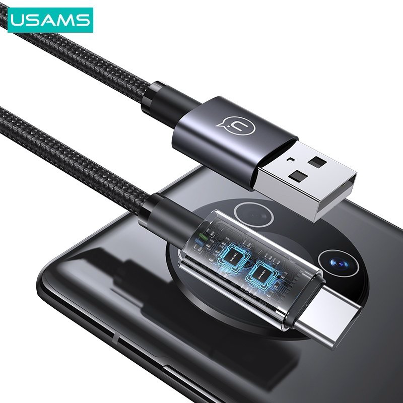 Кабель Usams USB 2.0 (F), USB TypeC (M) черный купить,NaN
