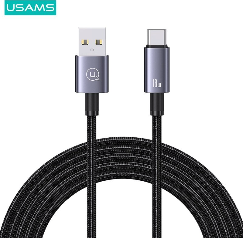 Кабель Usams USB 2.0 (F), USB TypeC (M) черный купить,NaN