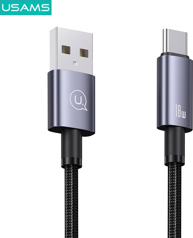 Кабель Usams USB 2.0 (F), USB TypeC (M) черный купить,NaN