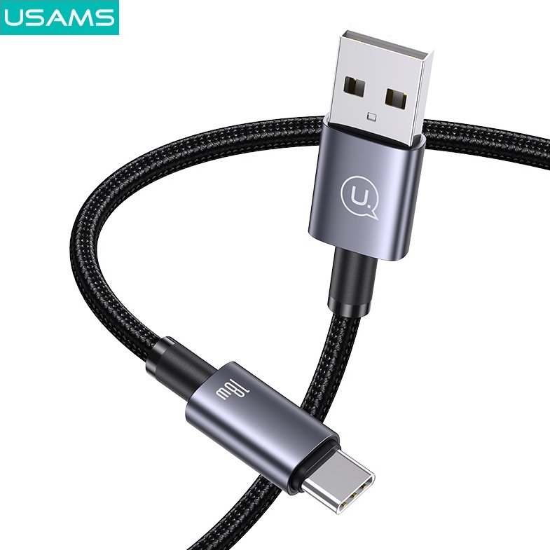 Кабель Usams USB 2.0 (F), USB TypeC (M) черный купить,0