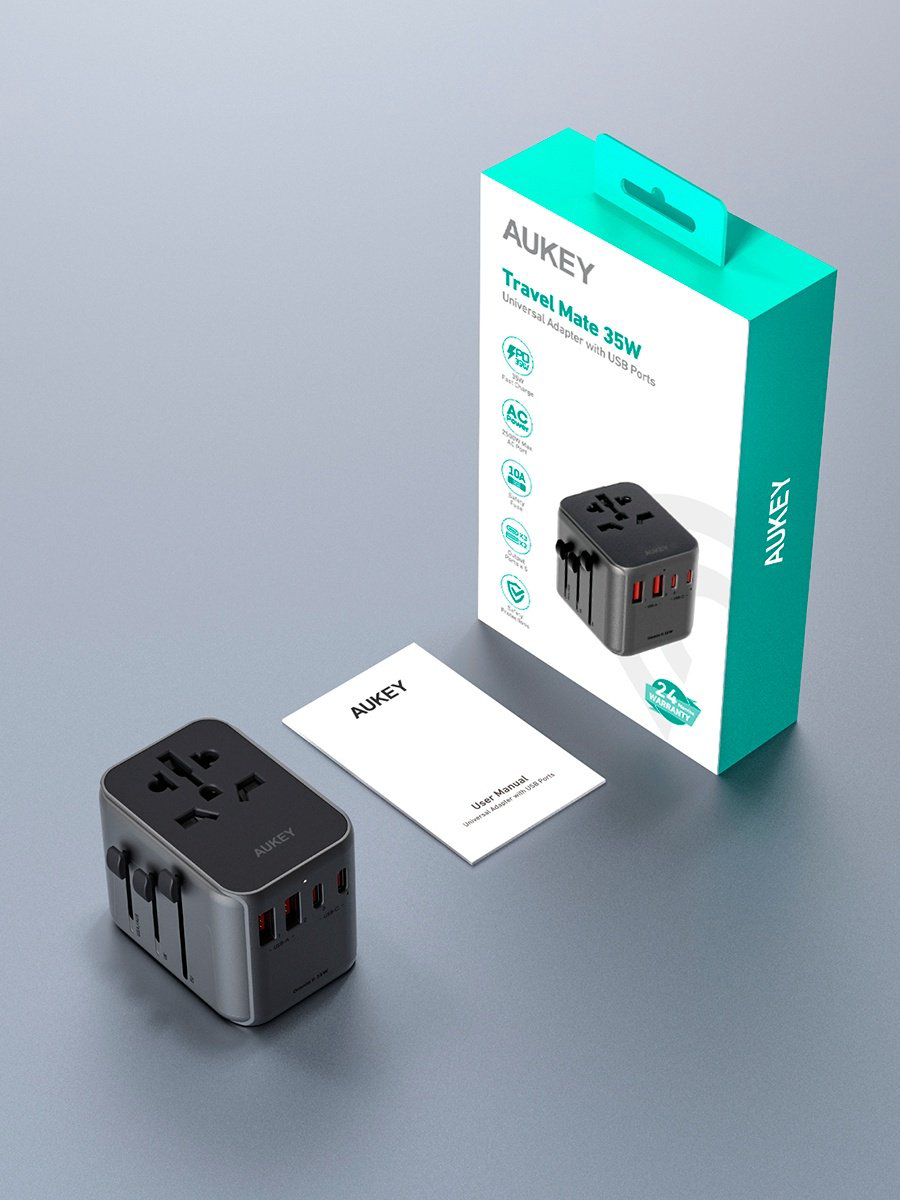 Зарядное устройство Aukey PA-TA07 USB Type-C, USB черный купить,NaN