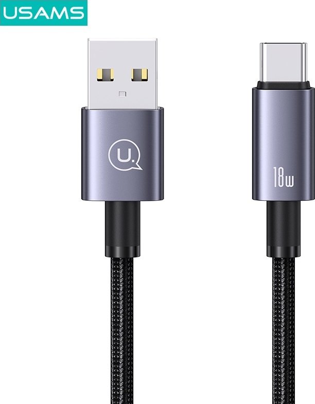 Кабель Usams USB 2.0 (F), USB TypeC (M) черный купить,0