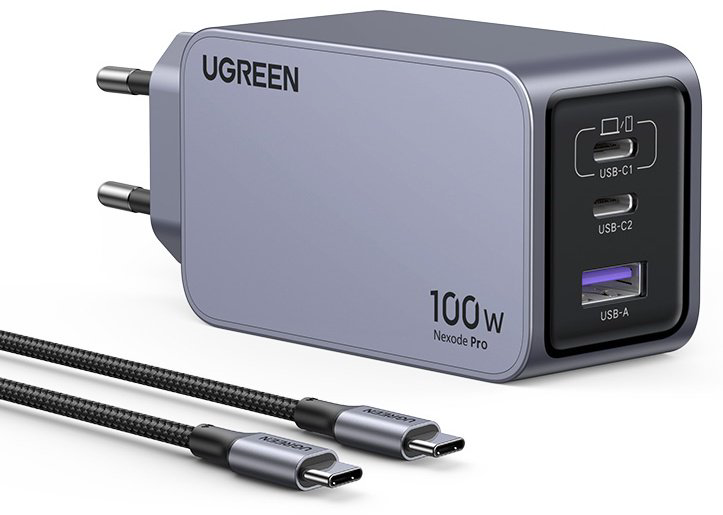 Зарядное устройство Ugreen 25874 USB Type-C, USB серый купить,19900