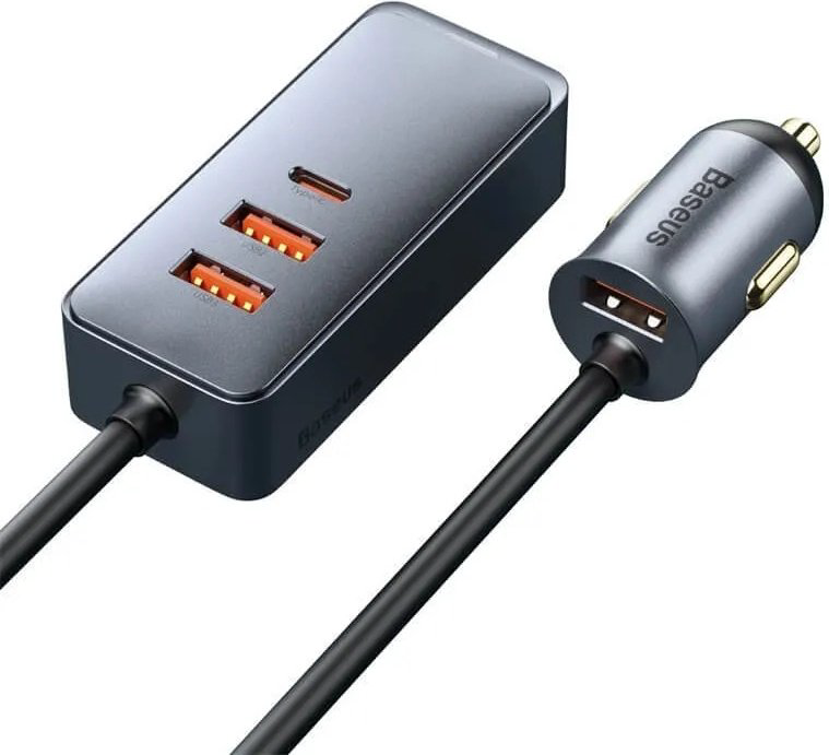 Зарядное устройство Baseus Share Together PPS Multi-port Car Charger 3U+1C 120W серый купить,NaN