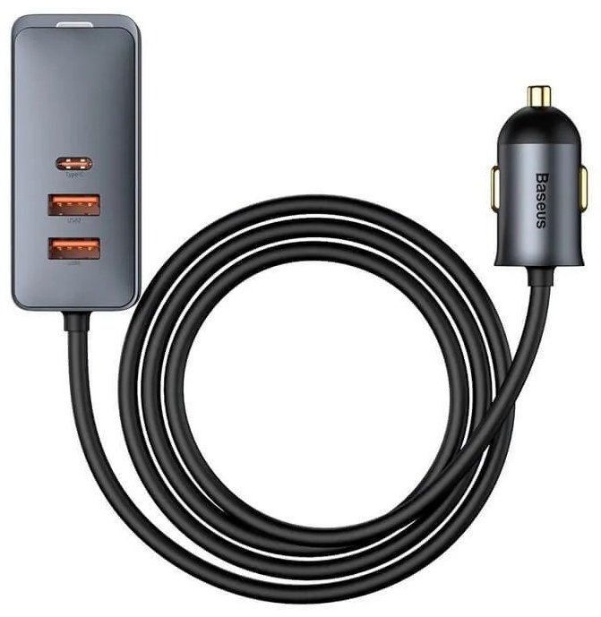 Зарядное устройство Baseus Share Together PPS Multi-port Car Charger 3U+1C 120W серый купить,0