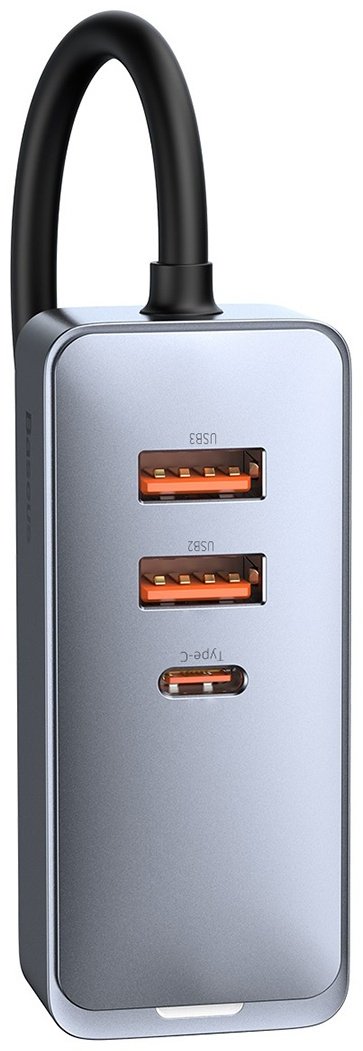 Зарядное устройство Baseus Share Together PPS Multi-port Car Charger 3U+1C 120W серый купить,0