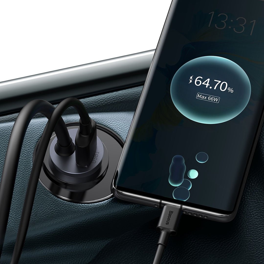 Зарядное устройство Baseus Share Together PPS Multi-port Car Charger 3U+1C 120W серый купить,0
