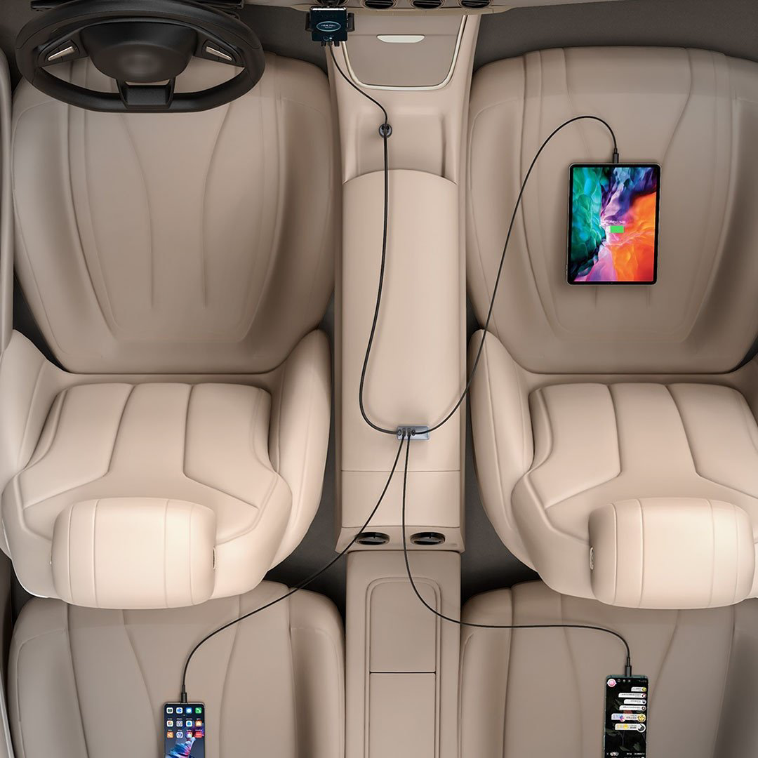 Зарядное устройство Baseus Share Together PPS Multi-port Car Charger 3U+1C 120W серый купить,NaN