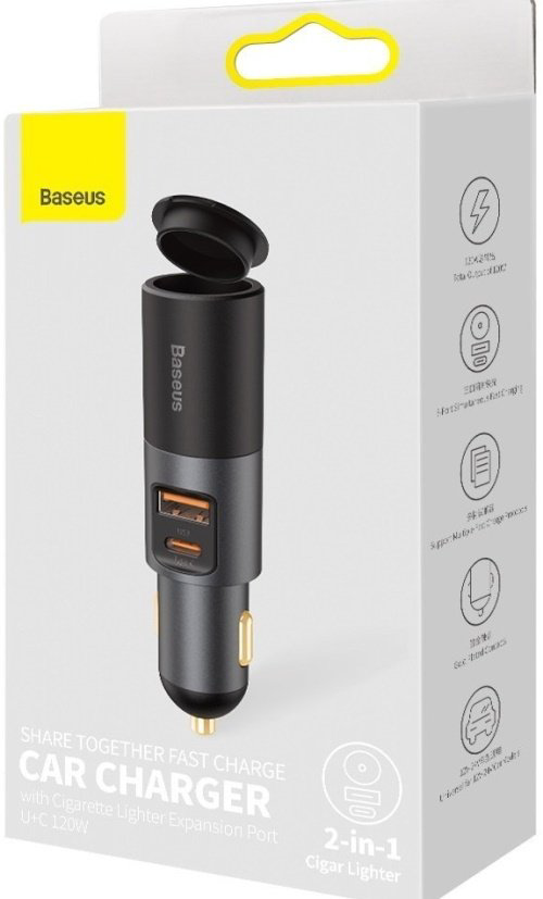 Зарядное устройство Baseus Share Together U+C+CL 120W USB, USB Type-C черный купить,NaN