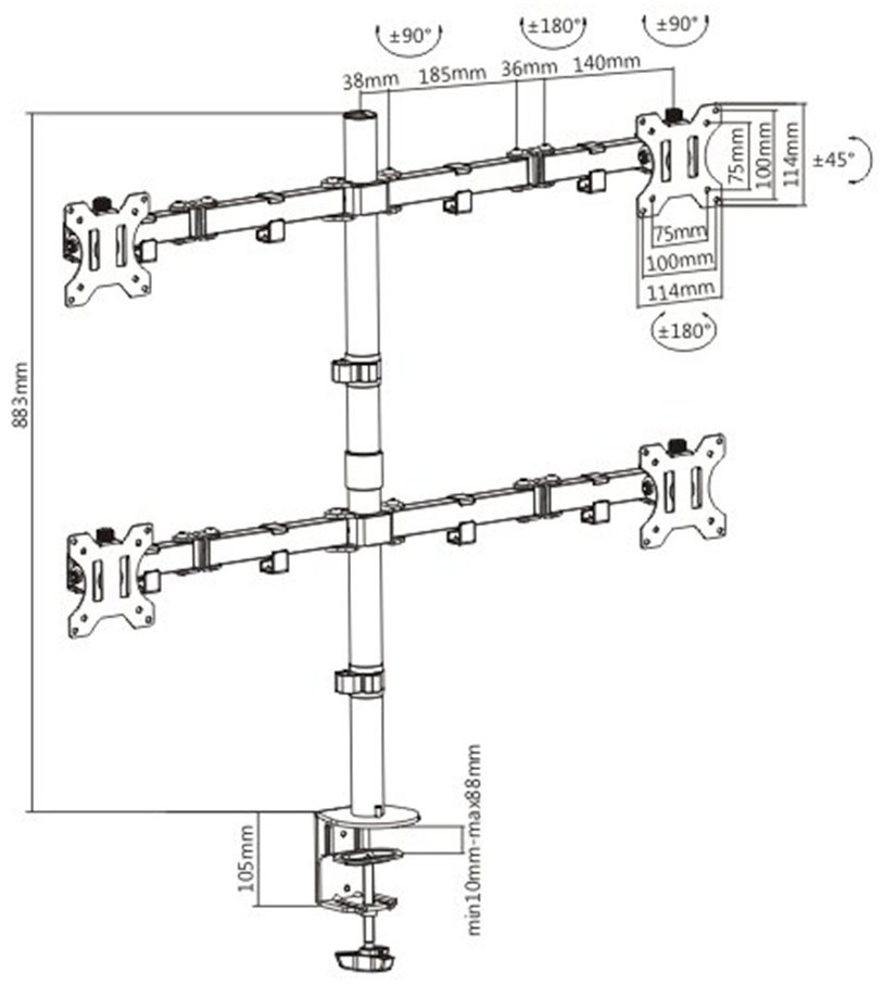Кронштейн Brateck LDT12-C048N черный купить,0