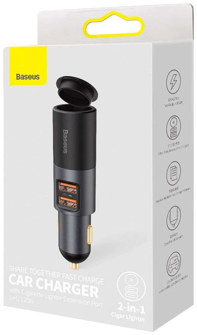 Зарядное устройство Baseus Share Together 2U+CL 120W USB черный купить,NaN