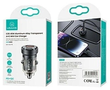 Зарядное устройство Usams US-CC175 C35 USB Type-C, USB черный купить,NaN