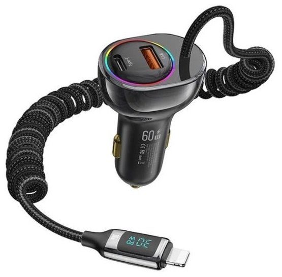 Зарядное устройство Usams US-CC193 Lightning, USB Type-C, USB черный купить,NaN