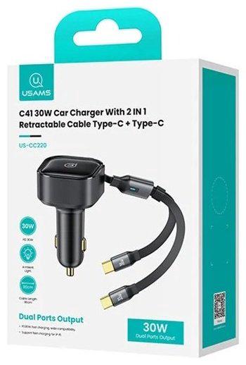 Зарядное устройство Usams US-CC220 USB Type-C черный купить,NaN