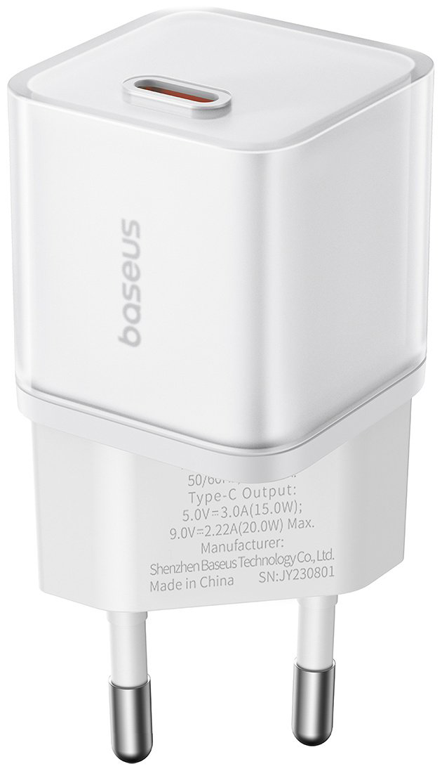 Зарядное устройство Baseus GaN5S 1C 20W USB Type-C белый купить,NaN
