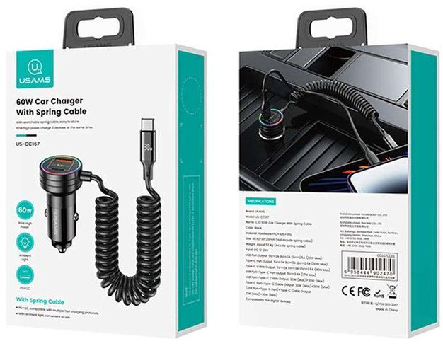 Зарядное устройство Usams C33 USB Type-C, USB черный купить,NaN