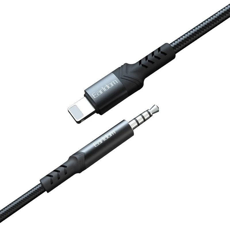 Кабель Earldom Lightning (M), 3.5 мм jack (F) черный купить,NaN