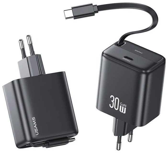 Зарядное устройство Usams CC241TC01 USB Type-C черный купить,0