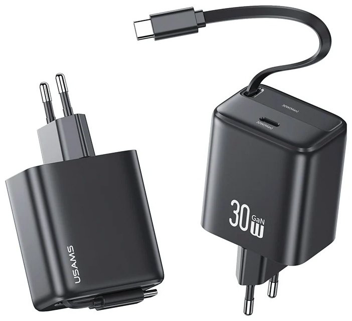 Зарядное устройство Usams CC241TC01 USB Type-C черный купить,NaN
