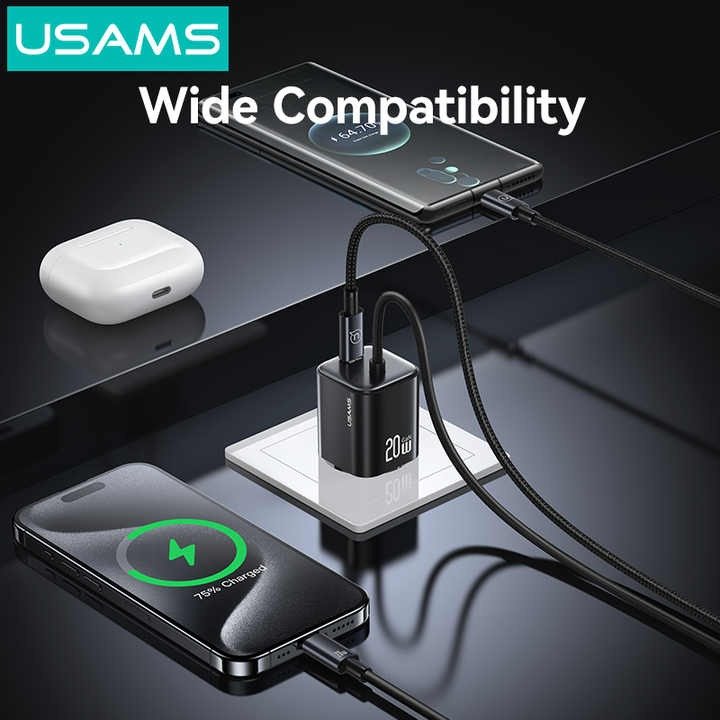 Зарядное устройство Usams CC261 JC Serie USB Type-C черный купить,0