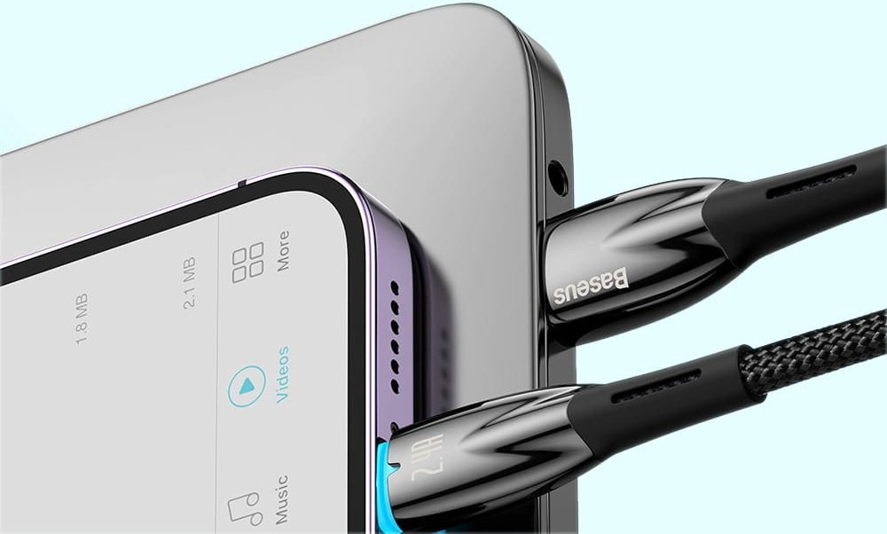 Кабель Baseus Lightning (M), USB 2.0 (M) черный купить,NaN