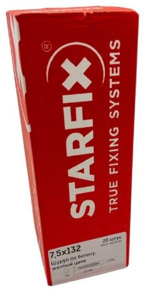 STARFIX шуруп по дереву, по бетону (7.5х132 мм), 20 шт. купить,NaN