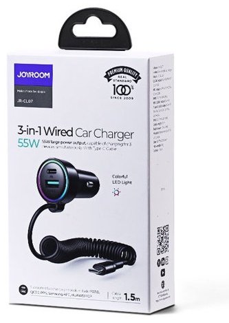 Зарядное устройство JOYROOM JR-CL07 черный купить,0