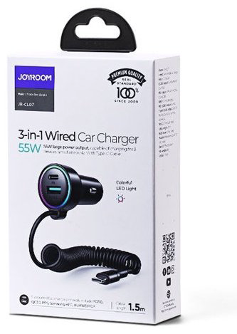 Зарядное устройство JOYROOM JR-CL07 черный купить,NaN